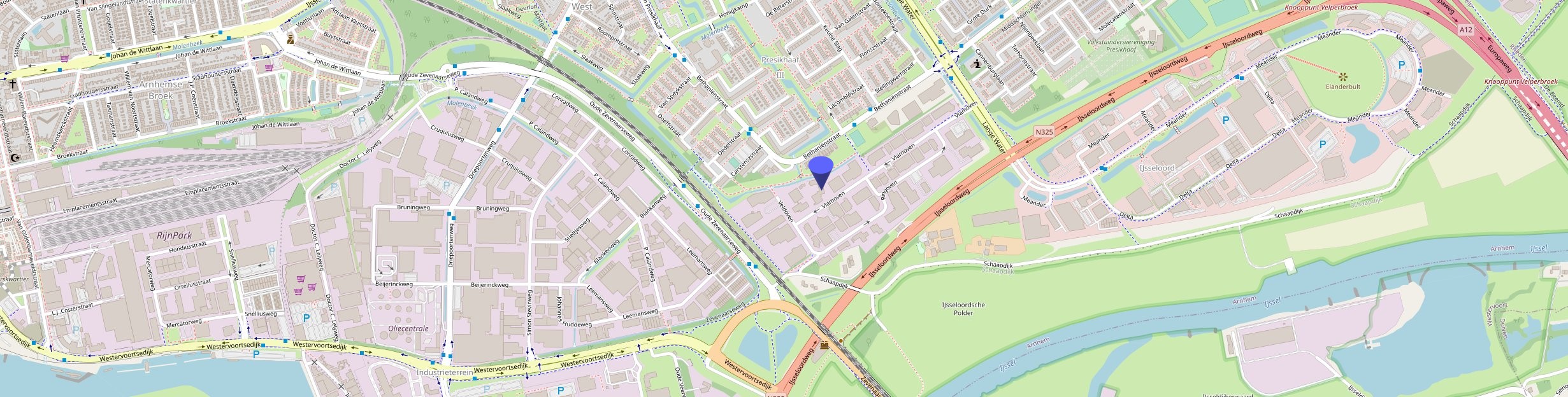 Map showing the office location of David Gundelbacher Consulting in Arnhem, the Netherlands